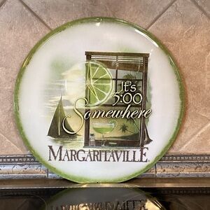 Margaritaville Tropical Wall Art Plate - Green and White